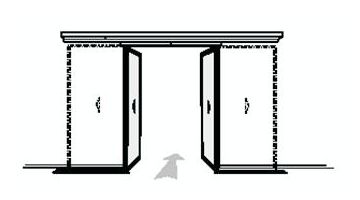  Drzwi przesuwne dwuskrzydłowe bez przyświetli bocznych i górnych – położenie ewakuacyjne