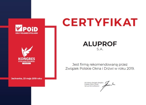20190505aluprof certyfikat