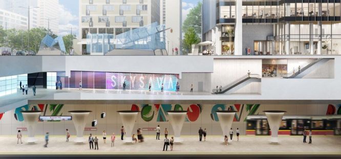 20201010aluprof Projekt połlaczenia budynku ze stacjaa drugiej linii metra